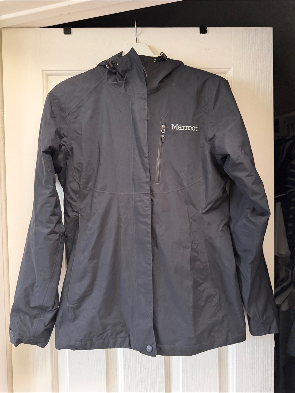 Marmot Men's Dark Gray Hooded Rain Jacket